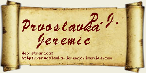 Prvoslavka Jeremić vizit kartica